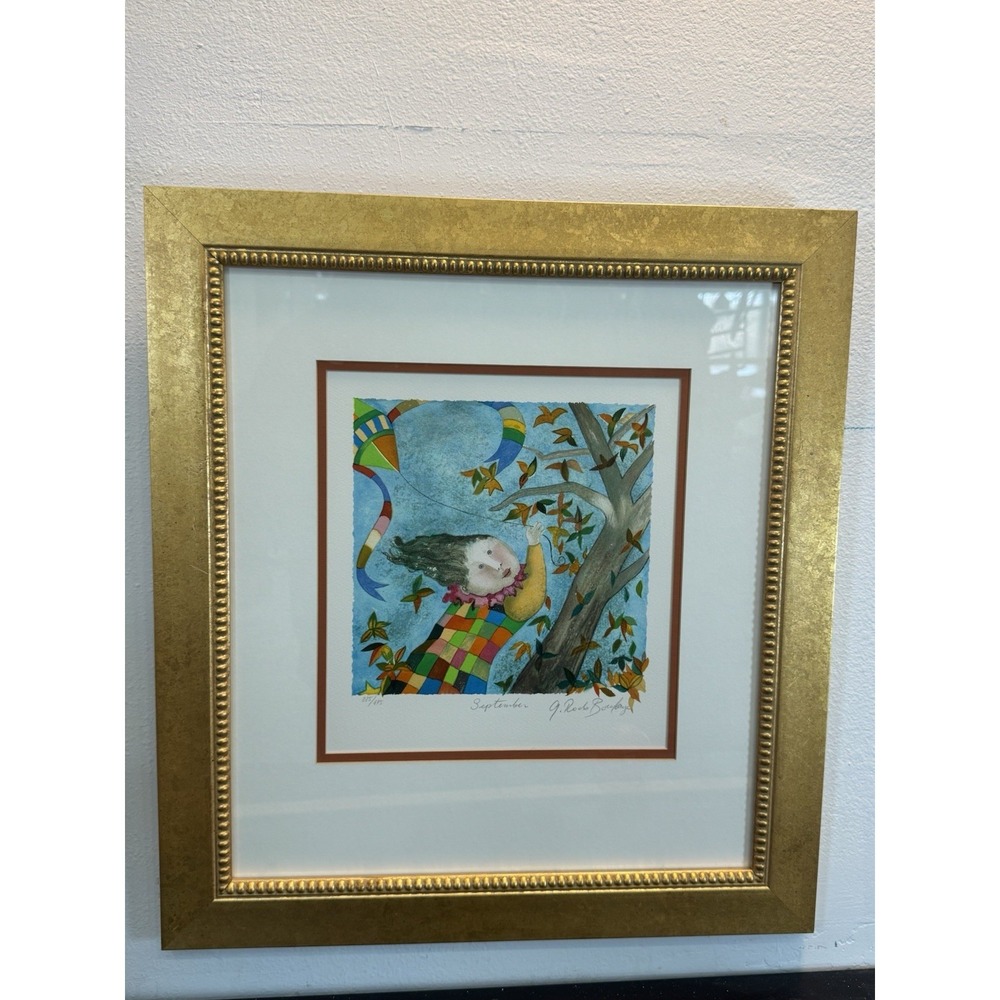 G.R. Boulanger "September" Signed & # FRAMED ART Millennium Calendar Suite Fall‎